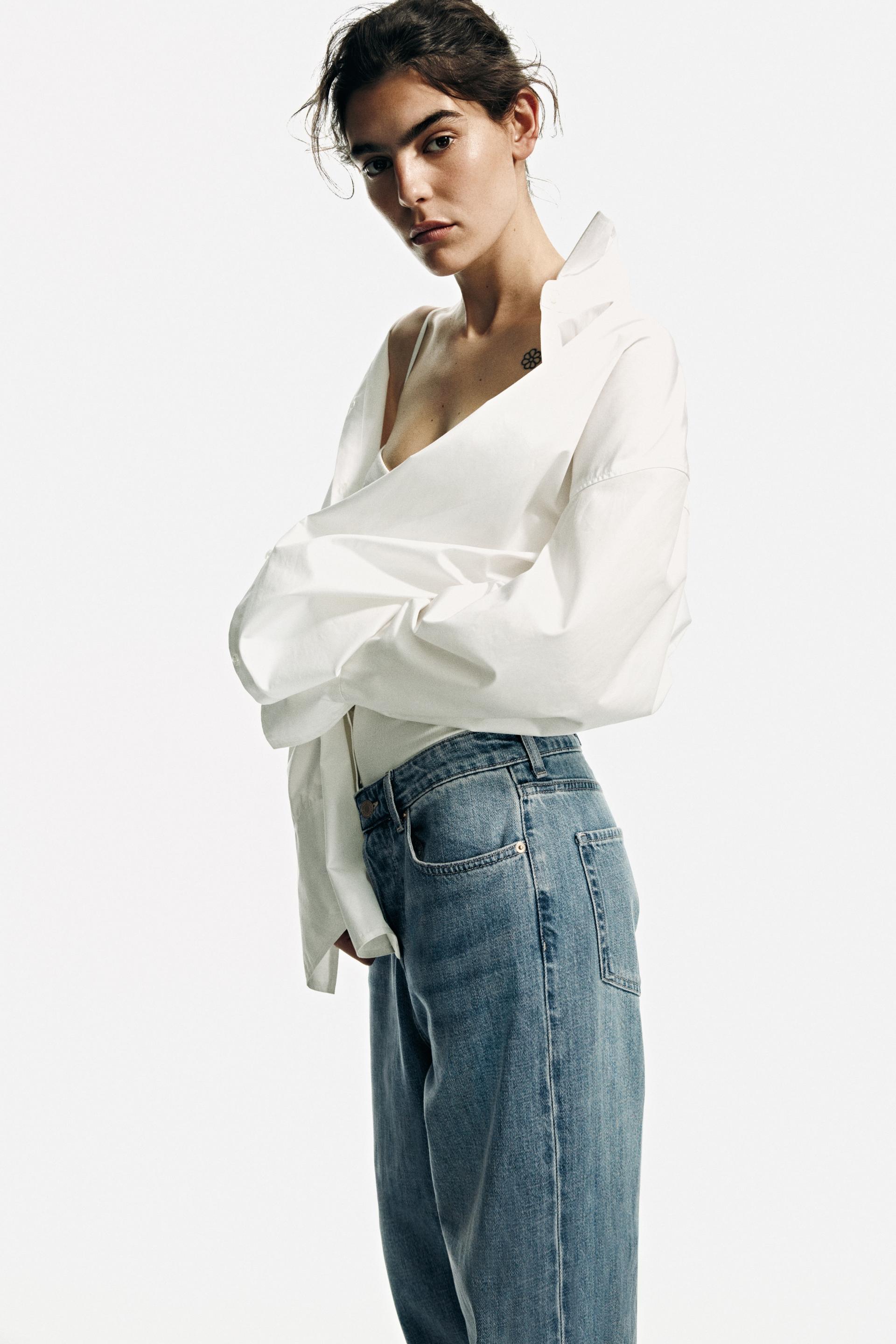 wide-leg regular waist jeans