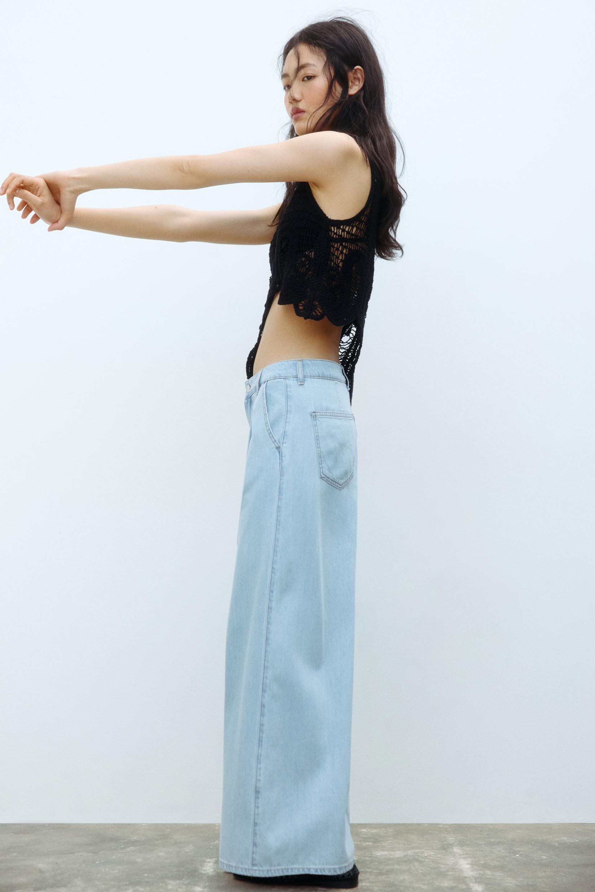 wide-leg regular waist jeans