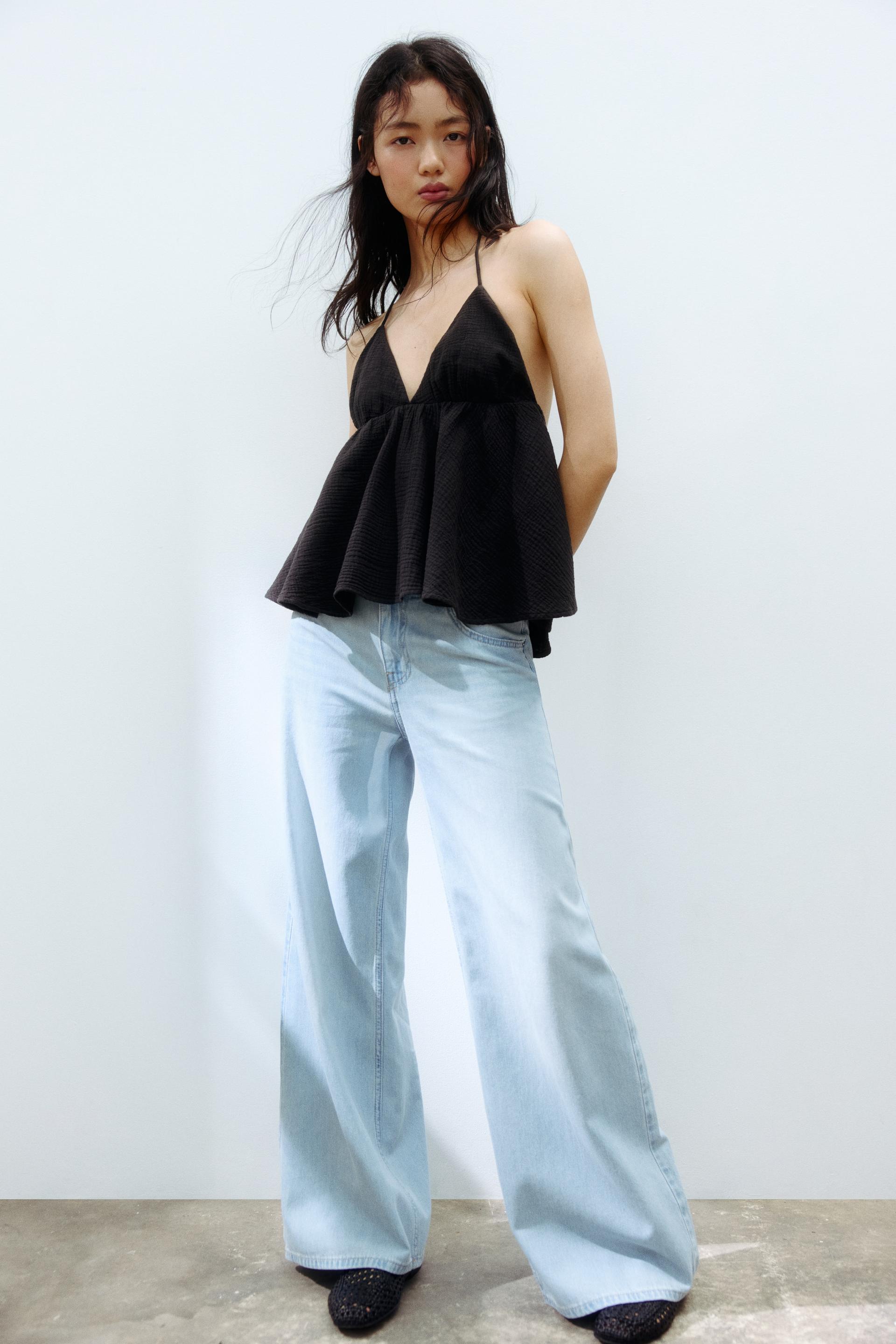 wide-leg regular waist jeans