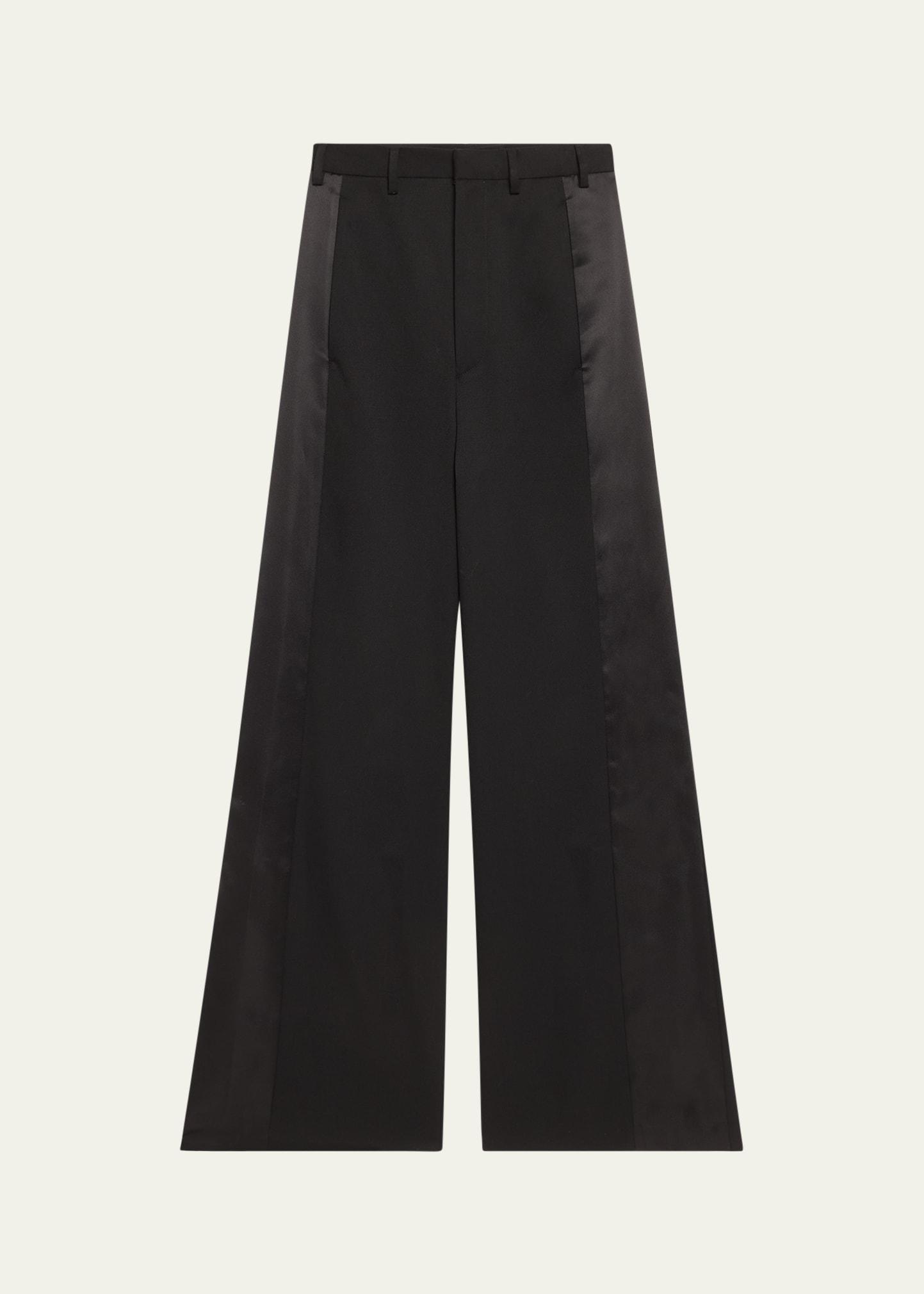 wide-leg satin panel pants