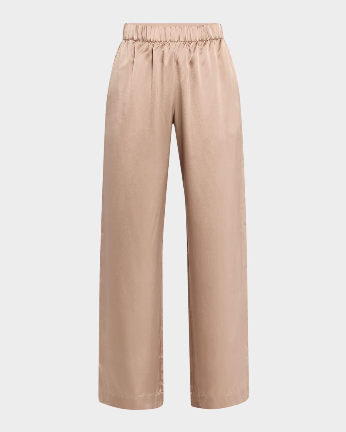 wide-leg silk pants