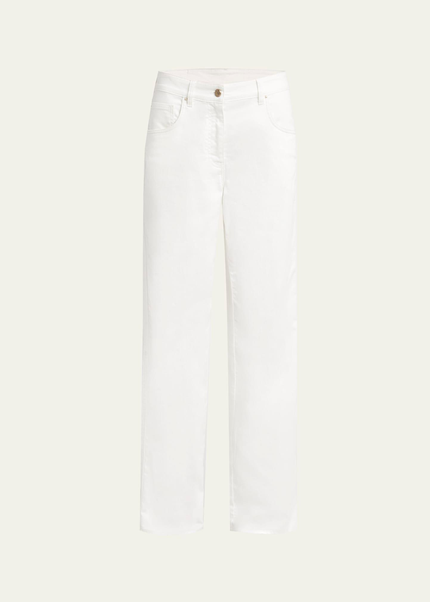 wide leg stretch-cotton jeans