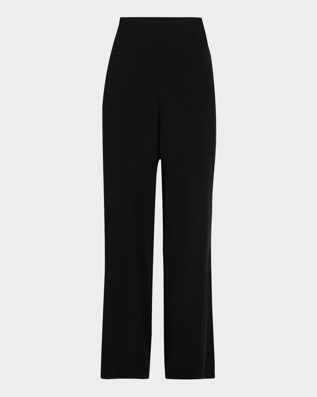 wide-leg stretch jersey pants