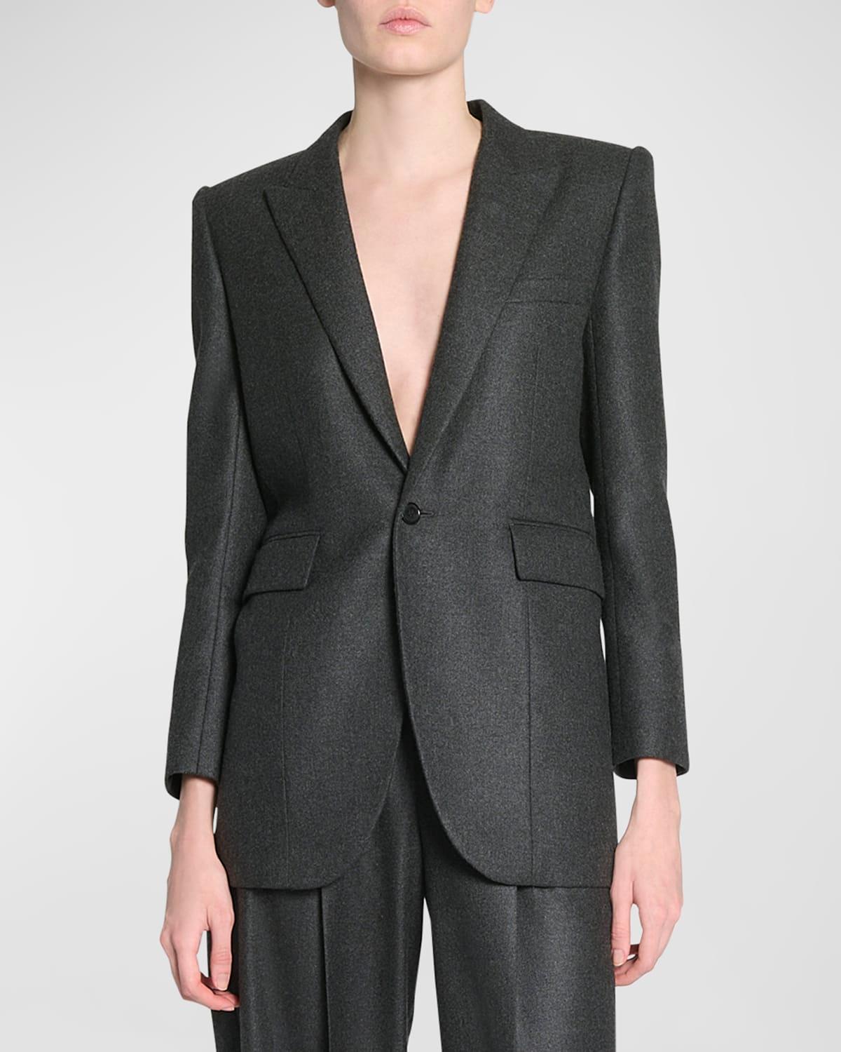 wide-leg tailored pants with pleating