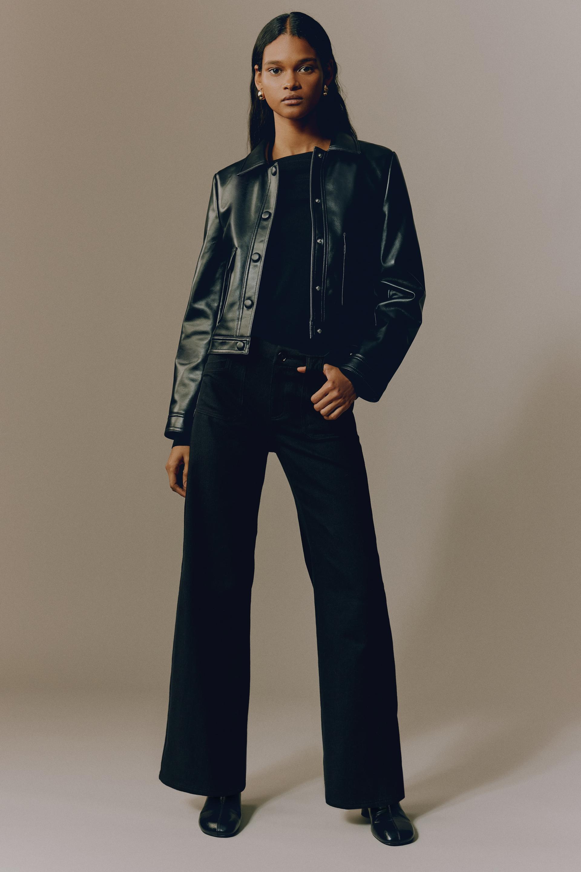 wide-leg twill pants