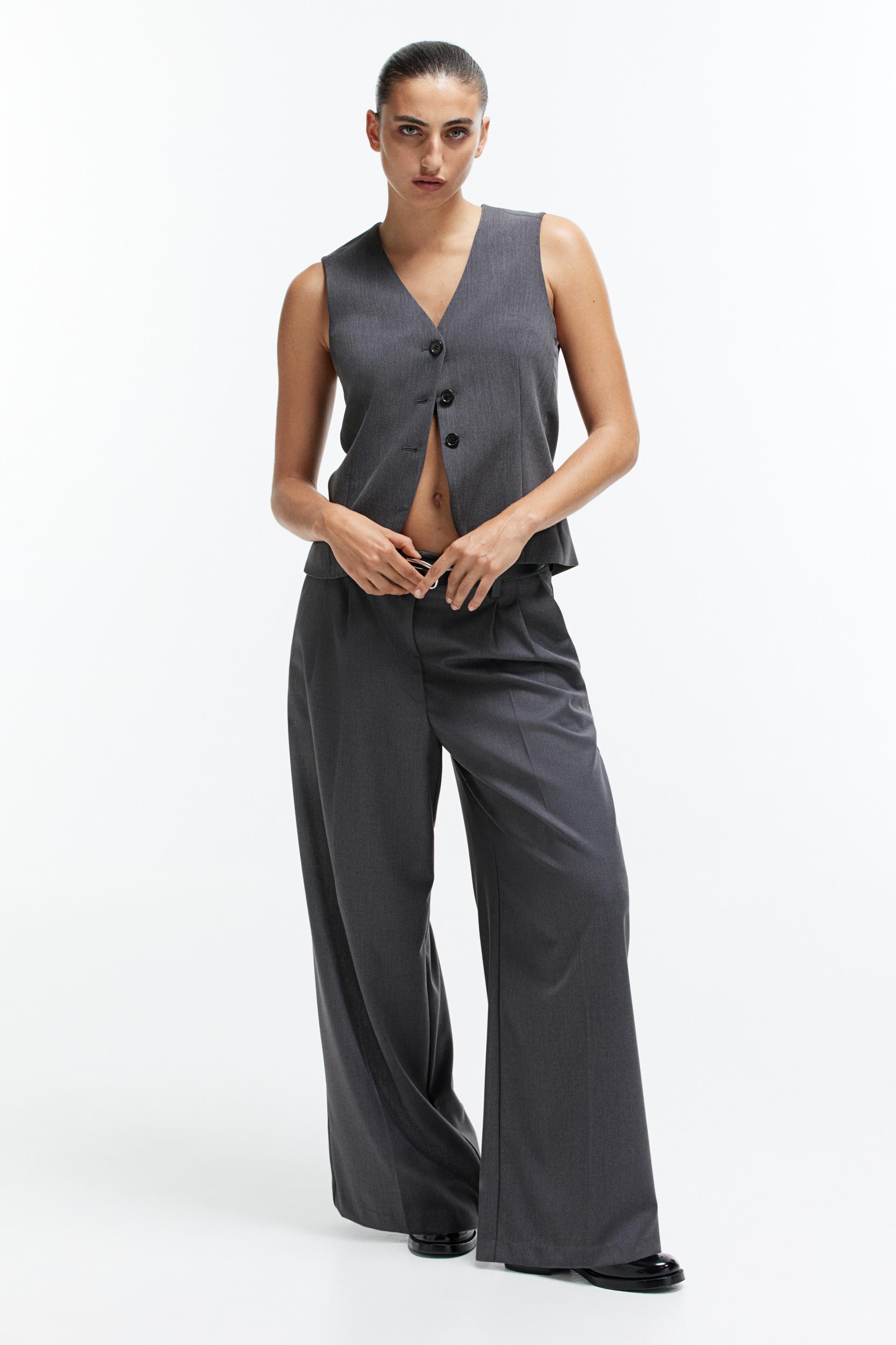wide-leg twill pants