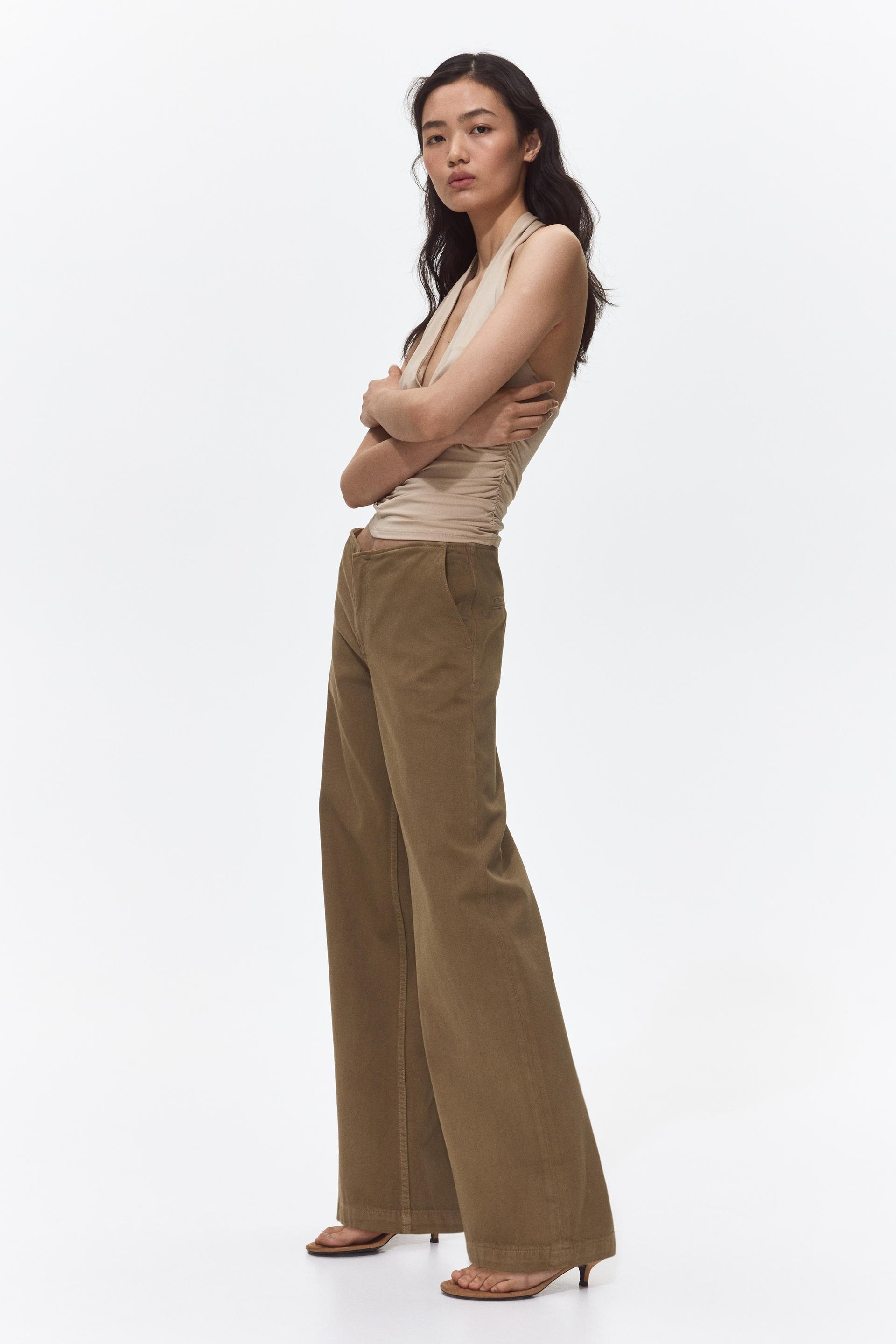wide-leg twill pants