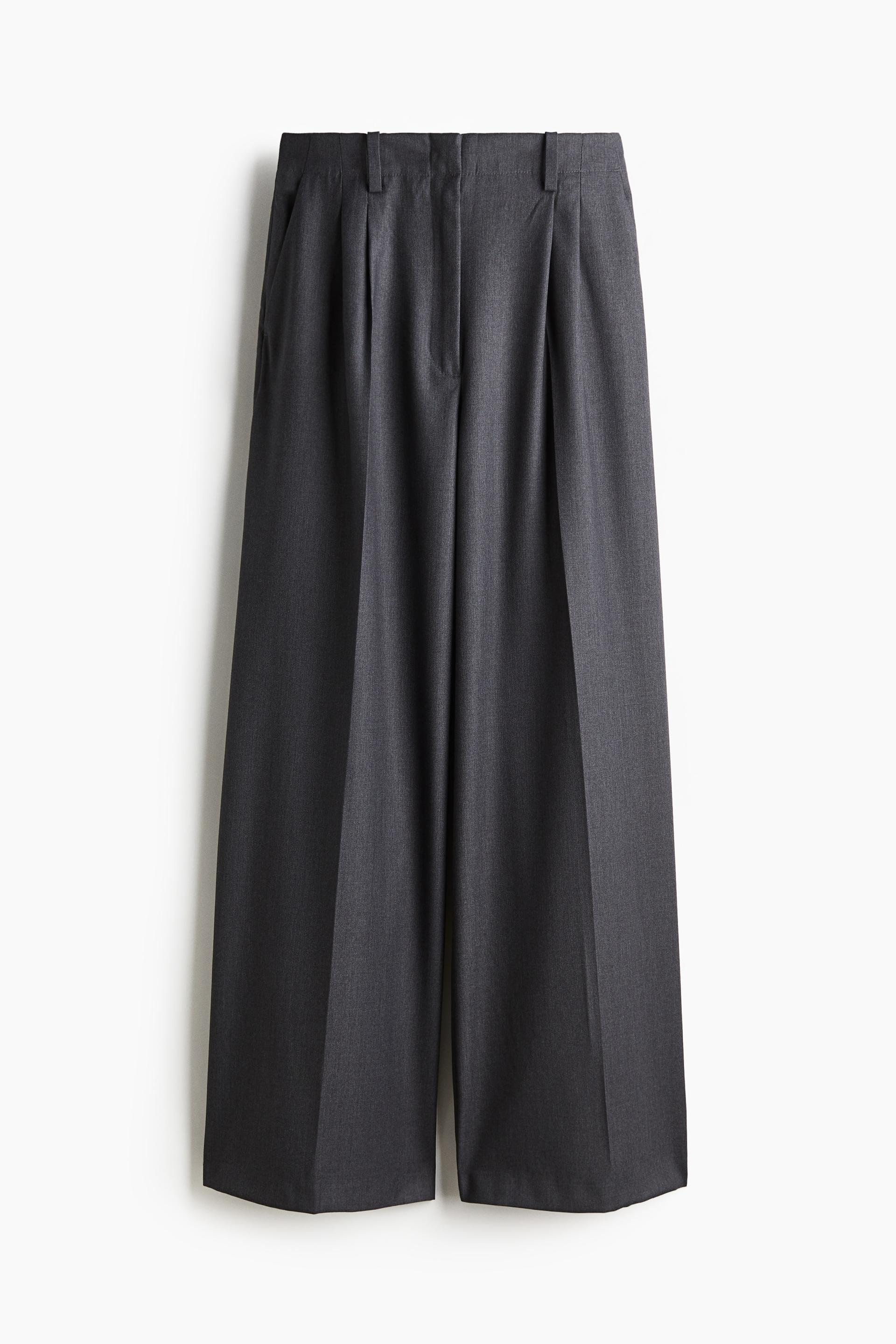wide-leg twill pants