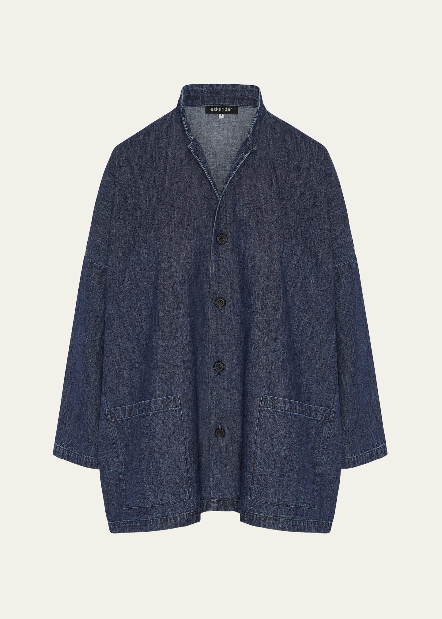 wide longer back mandarin jacket (long length)