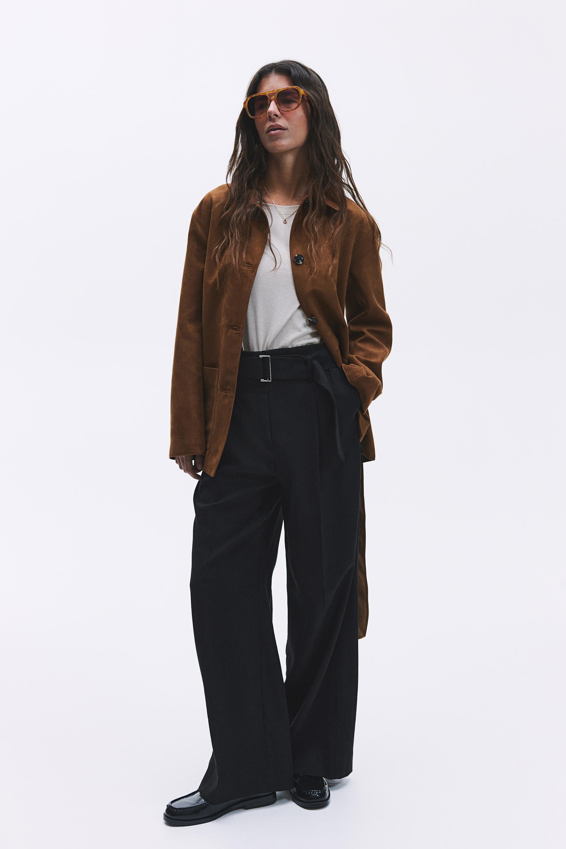 wide pants with belt