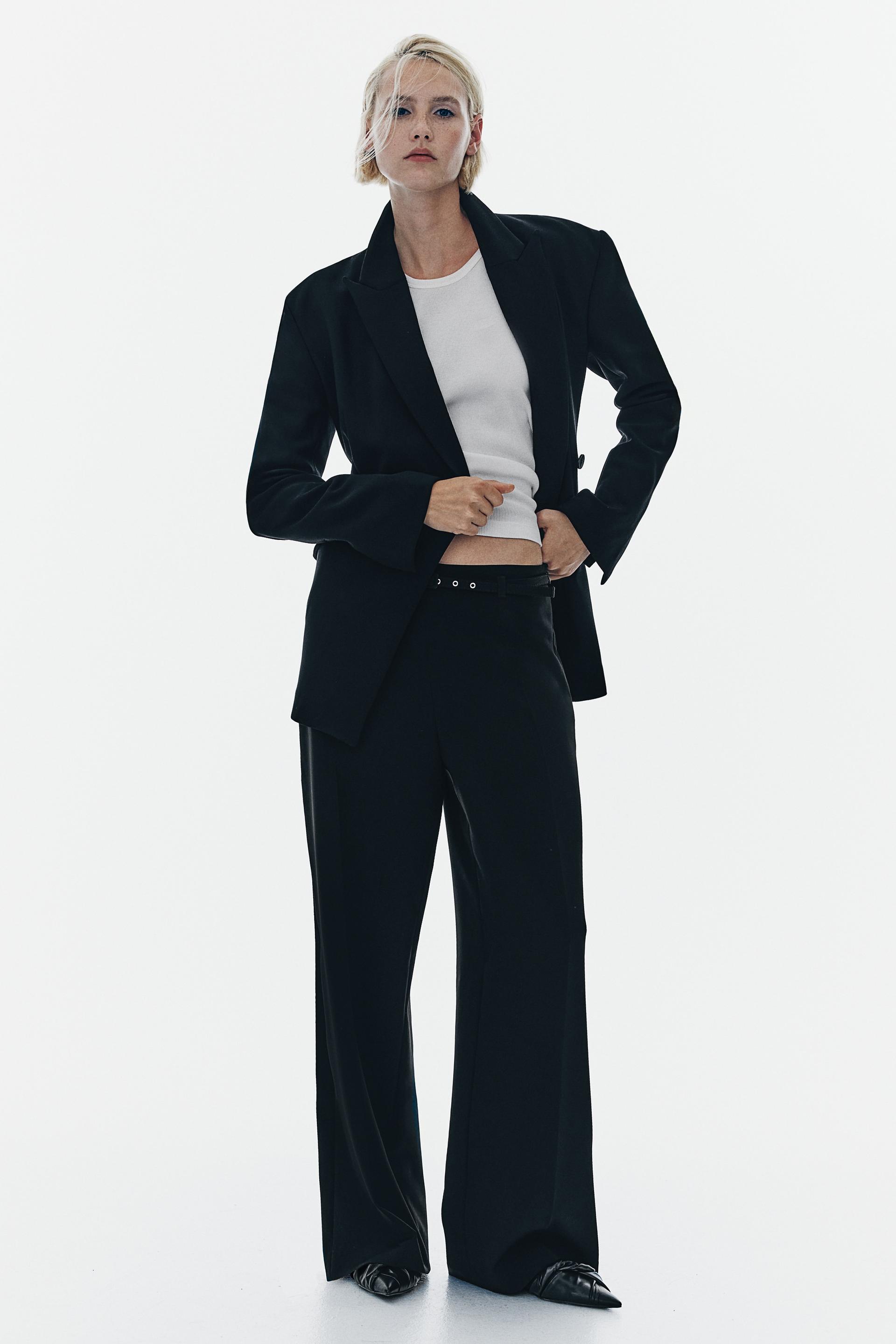 wide pants with belt