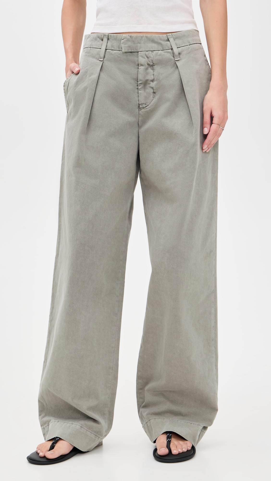 wide pleat chino pants