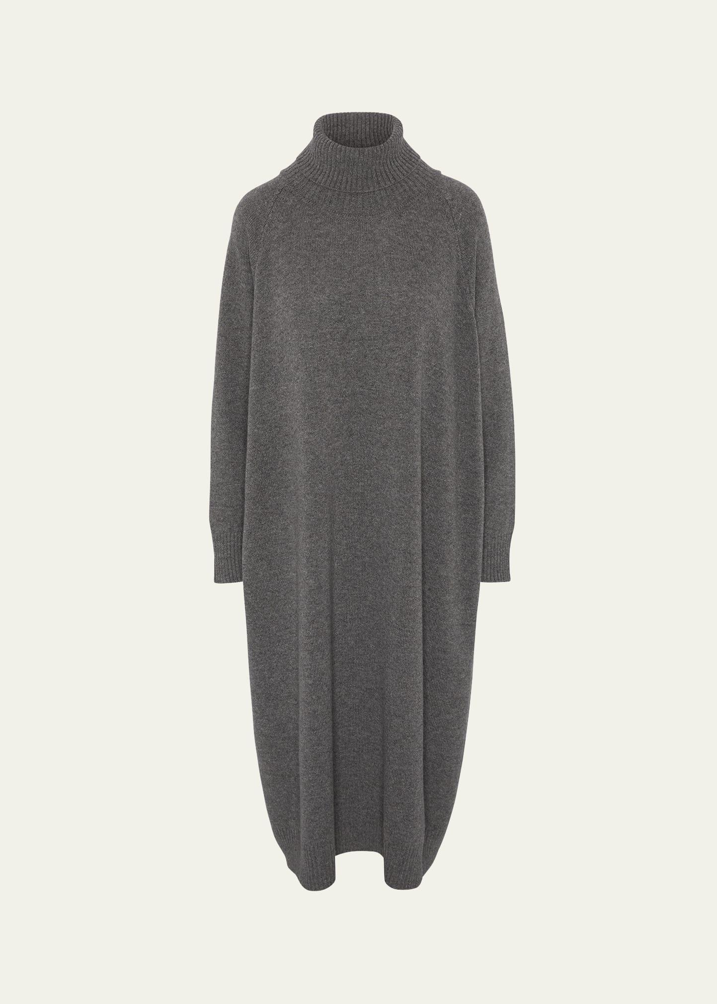 wide raglan sleeve roll neck dress