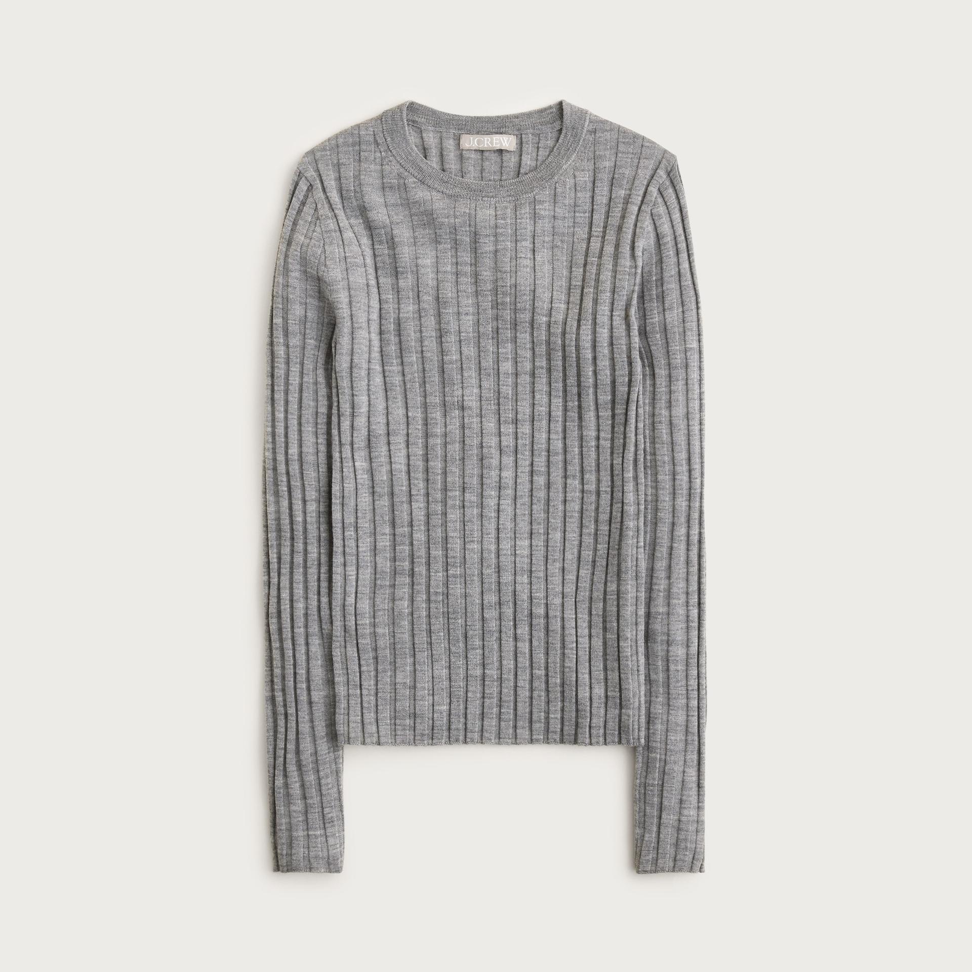 wide-rib crewneck sweater-tee in merino wool