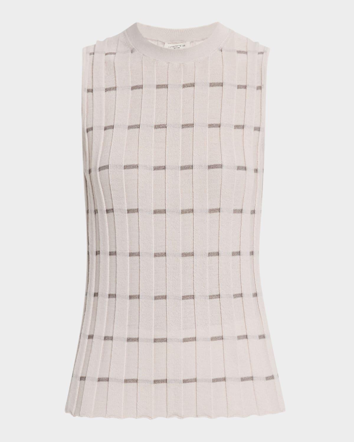 wide rib knit striped shell