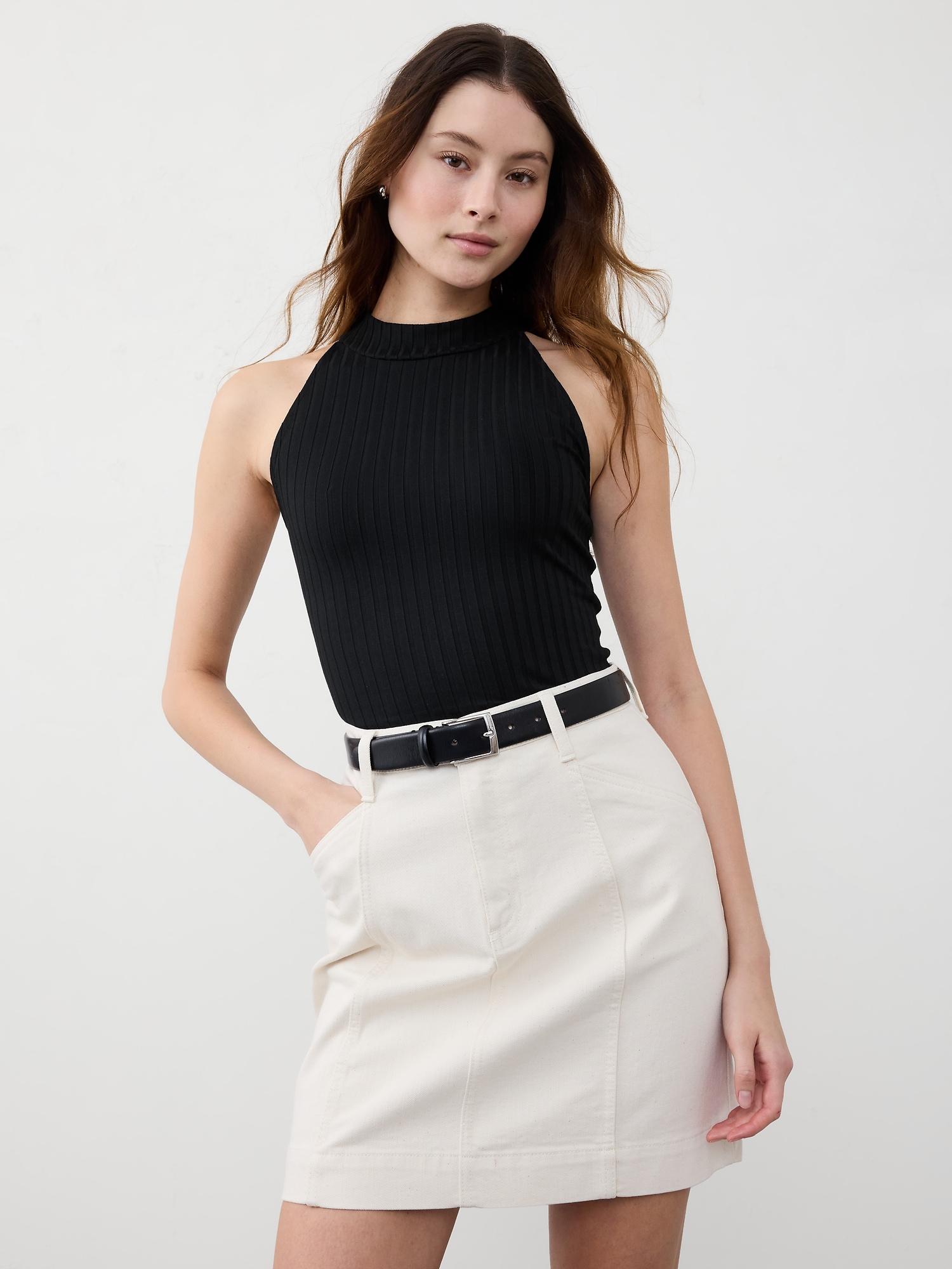 wide ribbed halter top