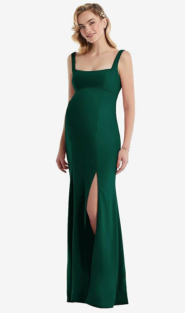 wide strap square neck maternity trumpet gown