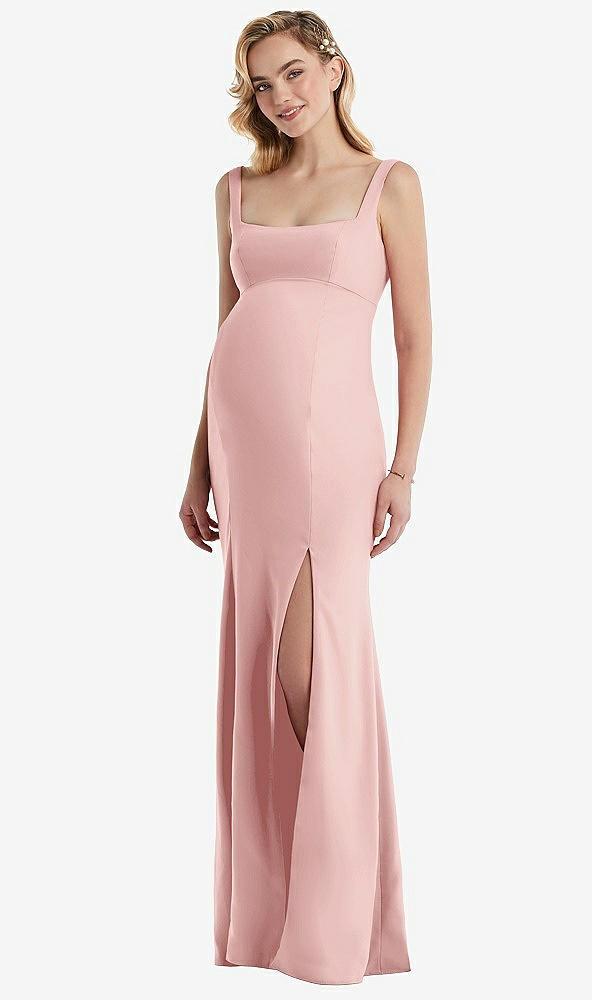 wide strap square neck maternity trumpet gown