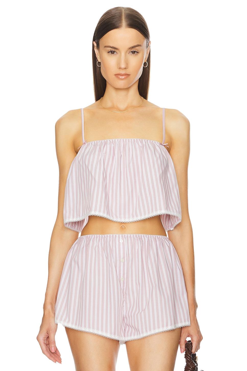 wide stripe poplin camisole