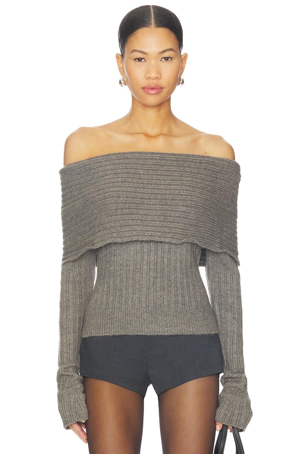 wide turtleneck knit top