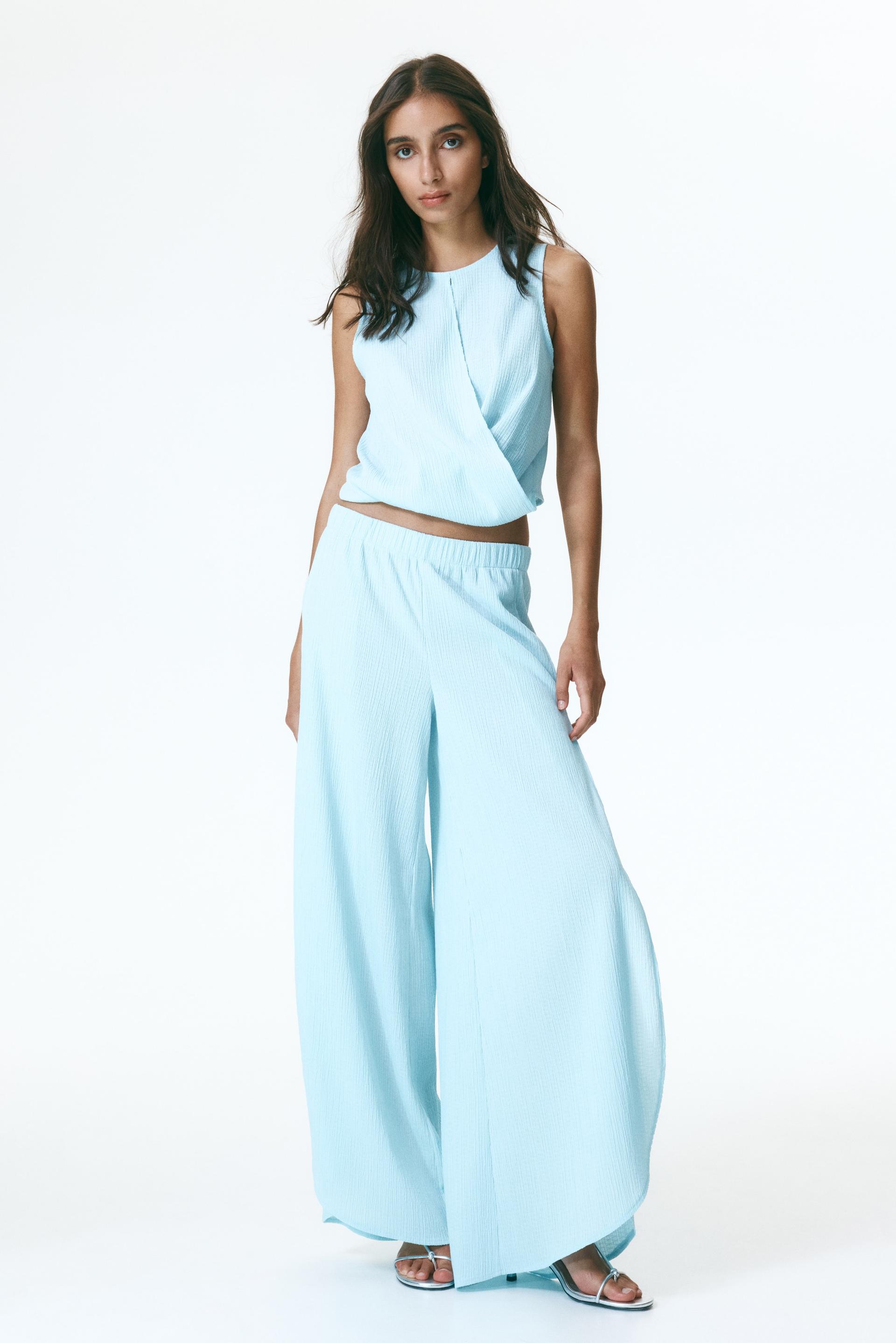 wide wrap-detail pants