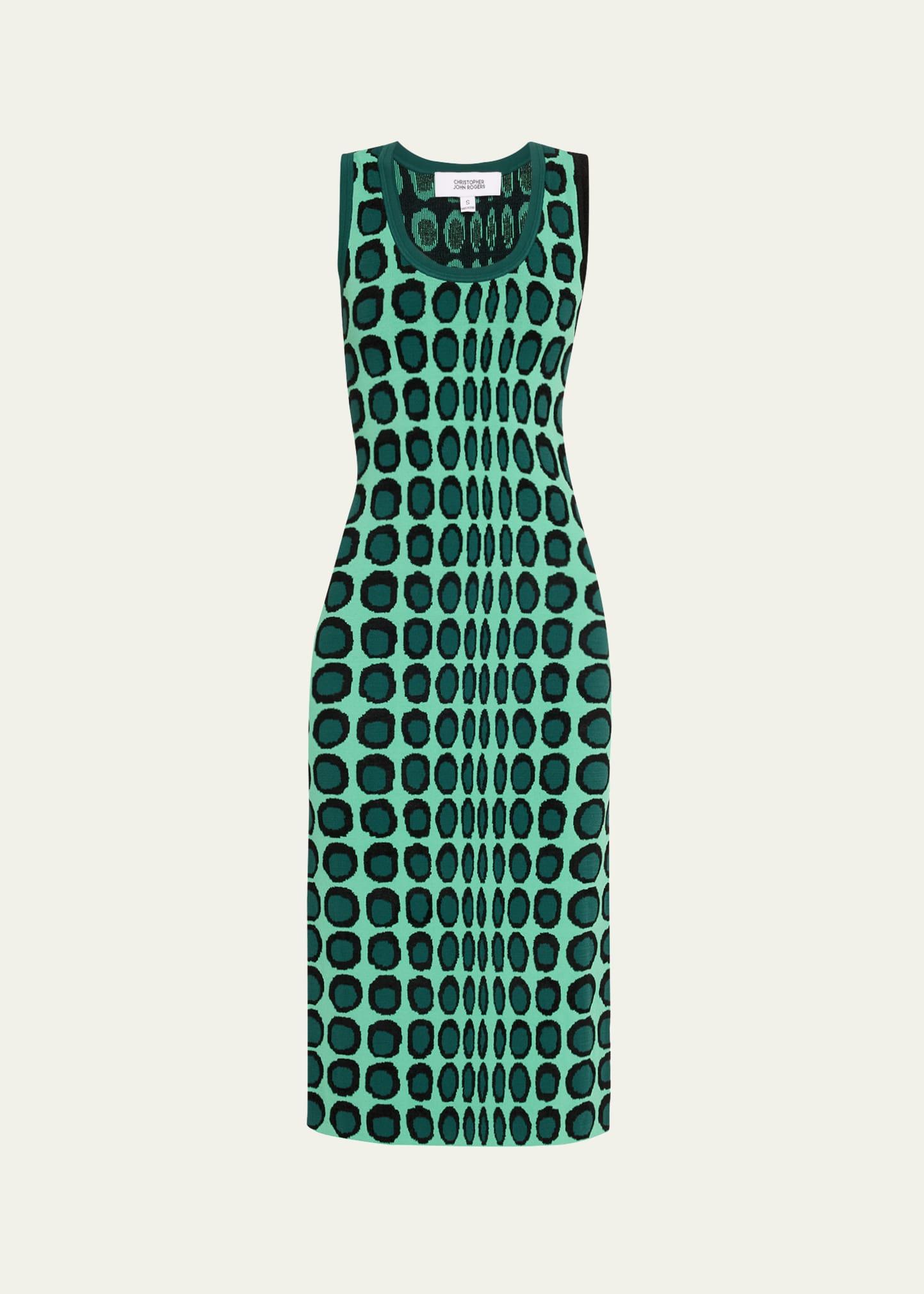 wiggle dot jacquard midi tank dress