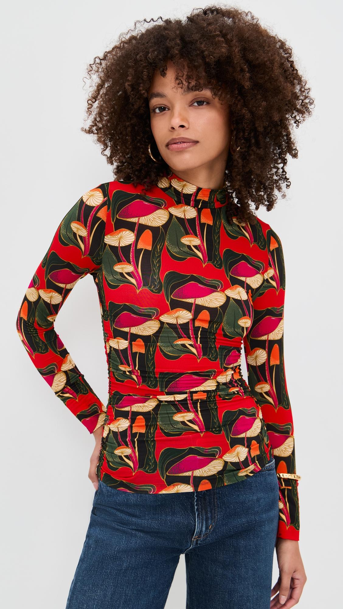 wild mushrooms black jersey blouse