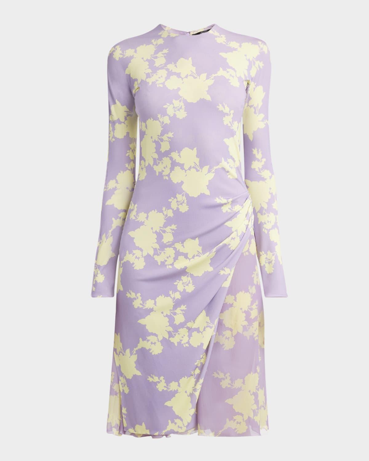 wild roses crepe jersey dress