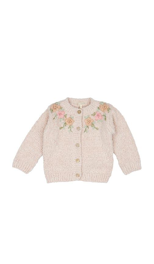 wild wawa amelia cardigan in pink.