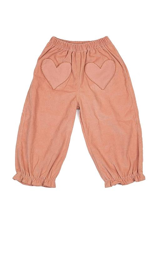 wild wawa heart pocket pants in rose.