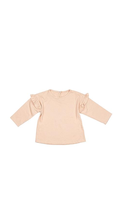 wild wawa ruffle everyday top in rose.