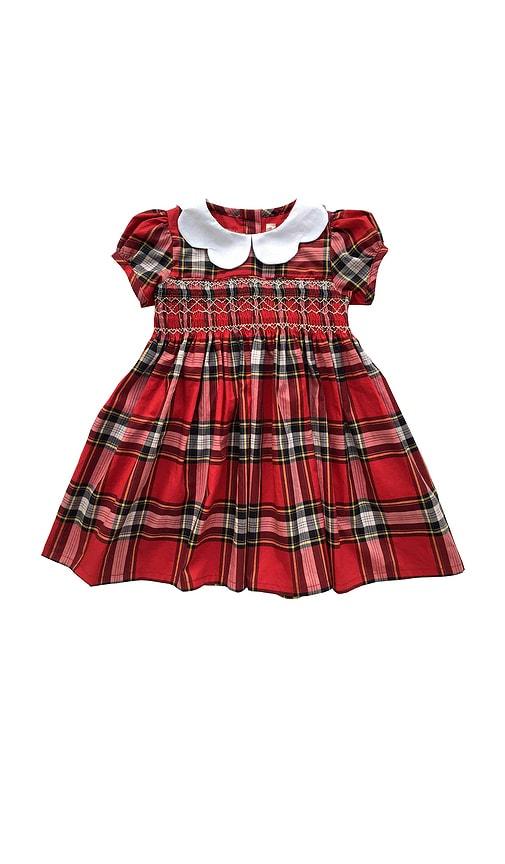 wild wawa scallop dress in red.