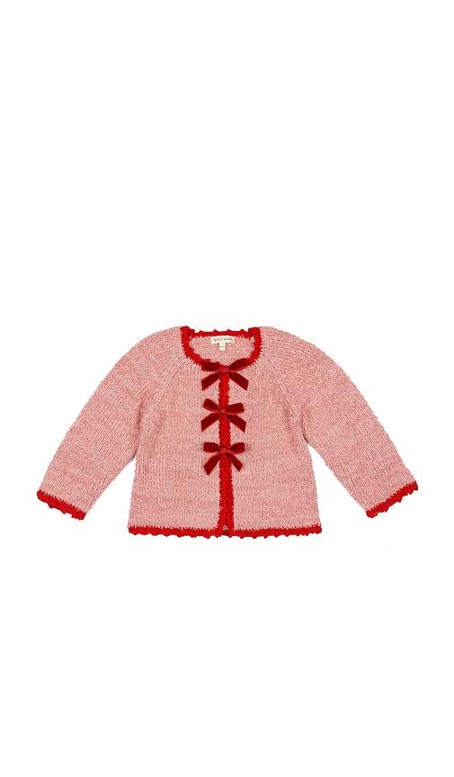 wild wawa velvet bow sweater in pink.