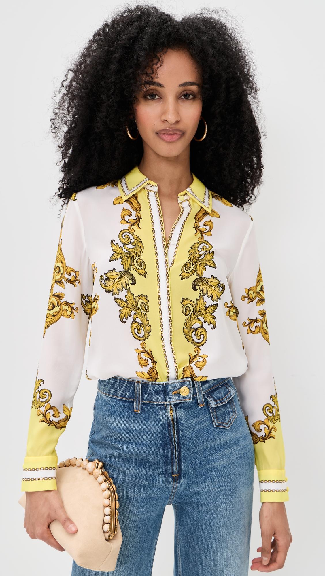 willa silk button down top