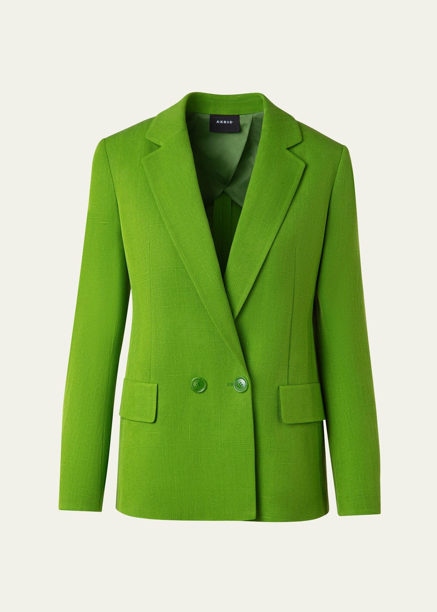 william boyfriend double-breasted silk blazer