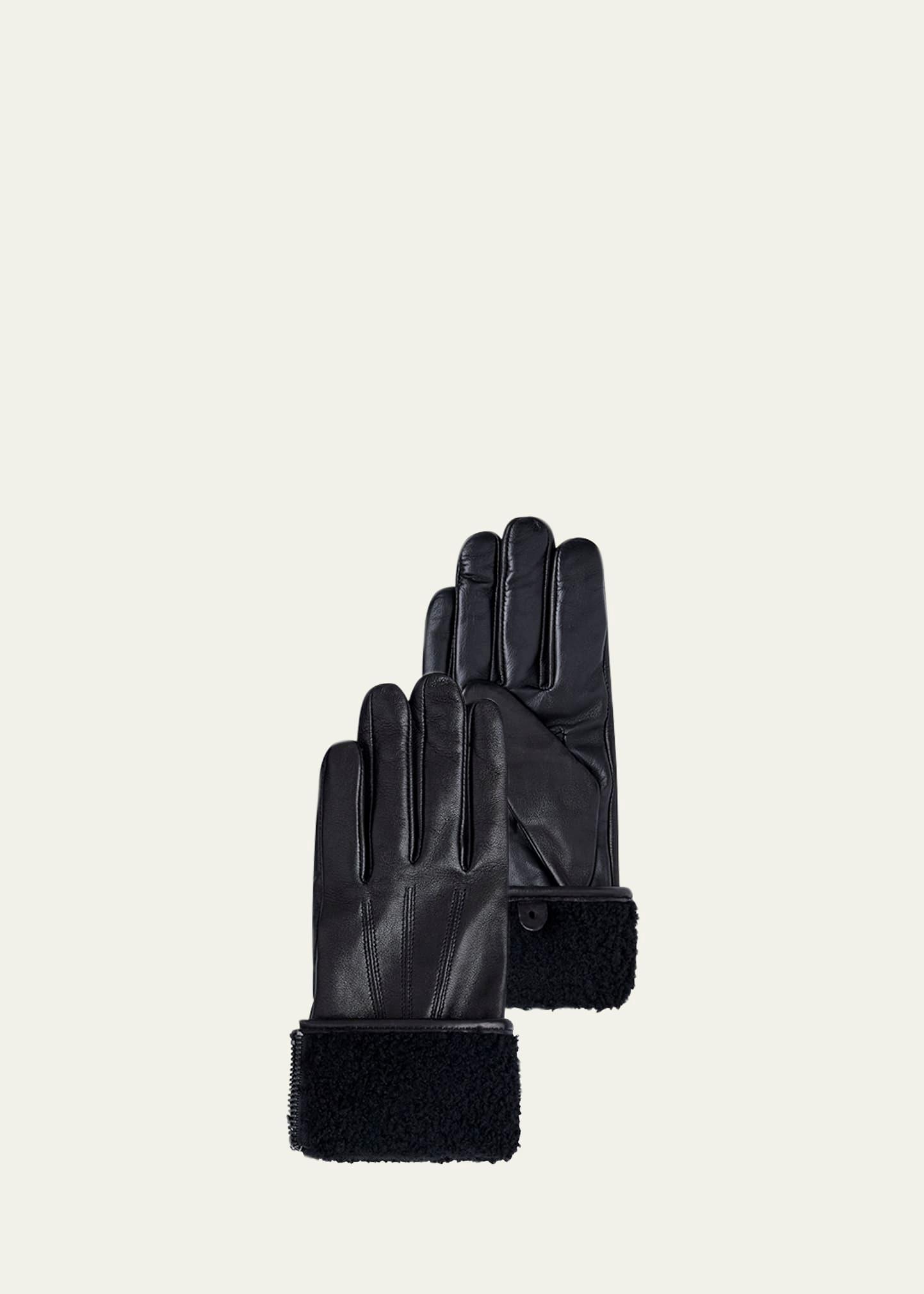willis leather gloves with shearling cuffs