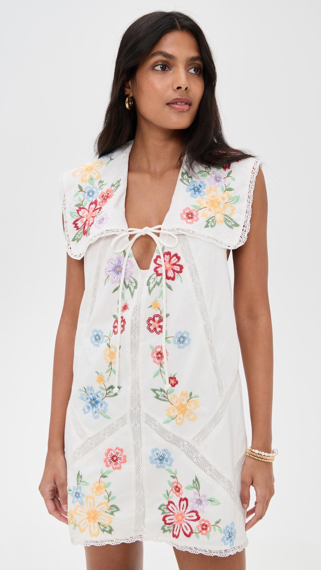 willow embroidered mini dress