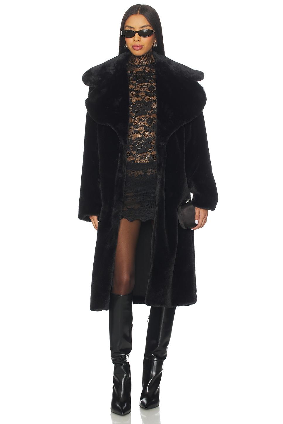 willow faux fur long coat