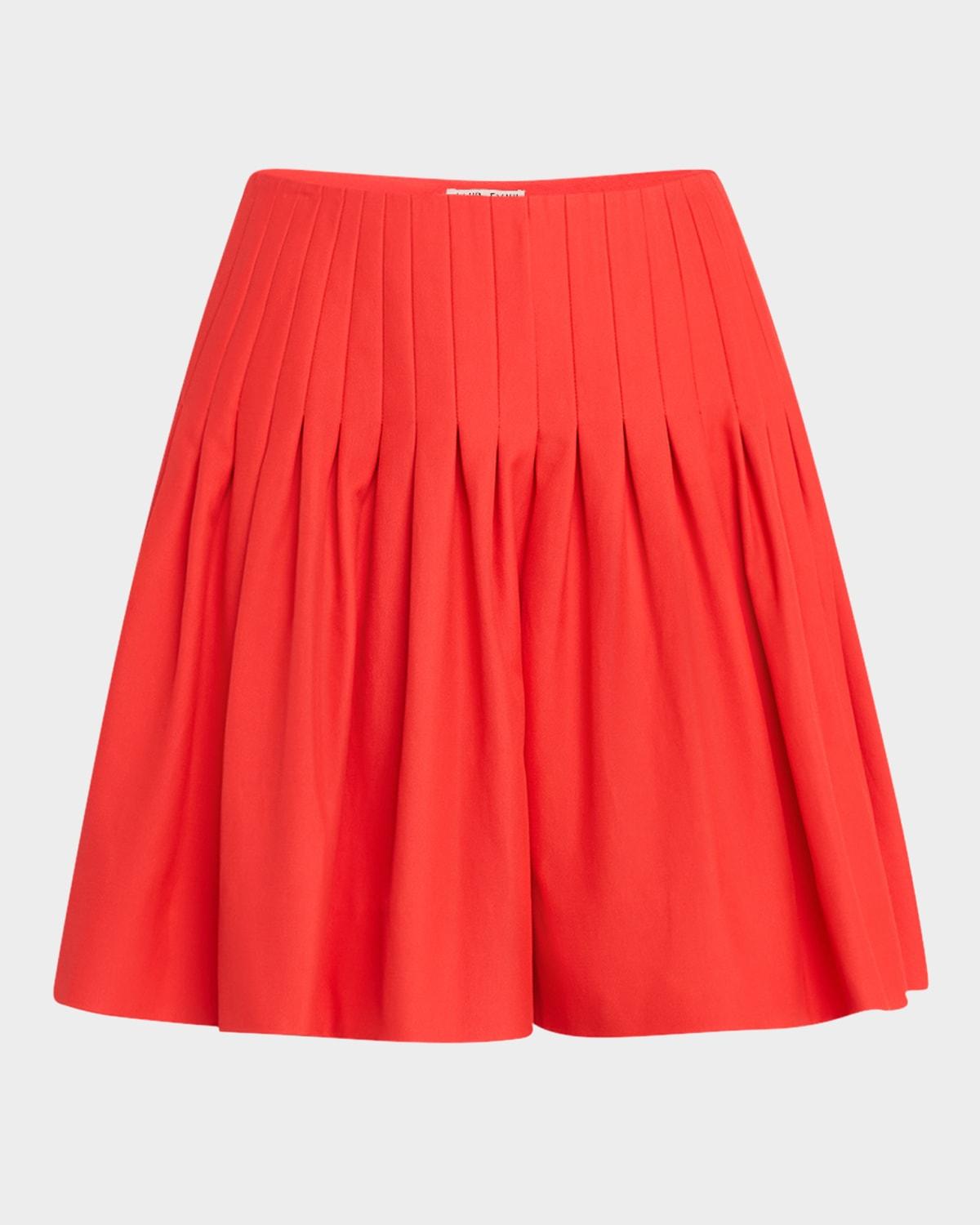 willow pleated flare shorts