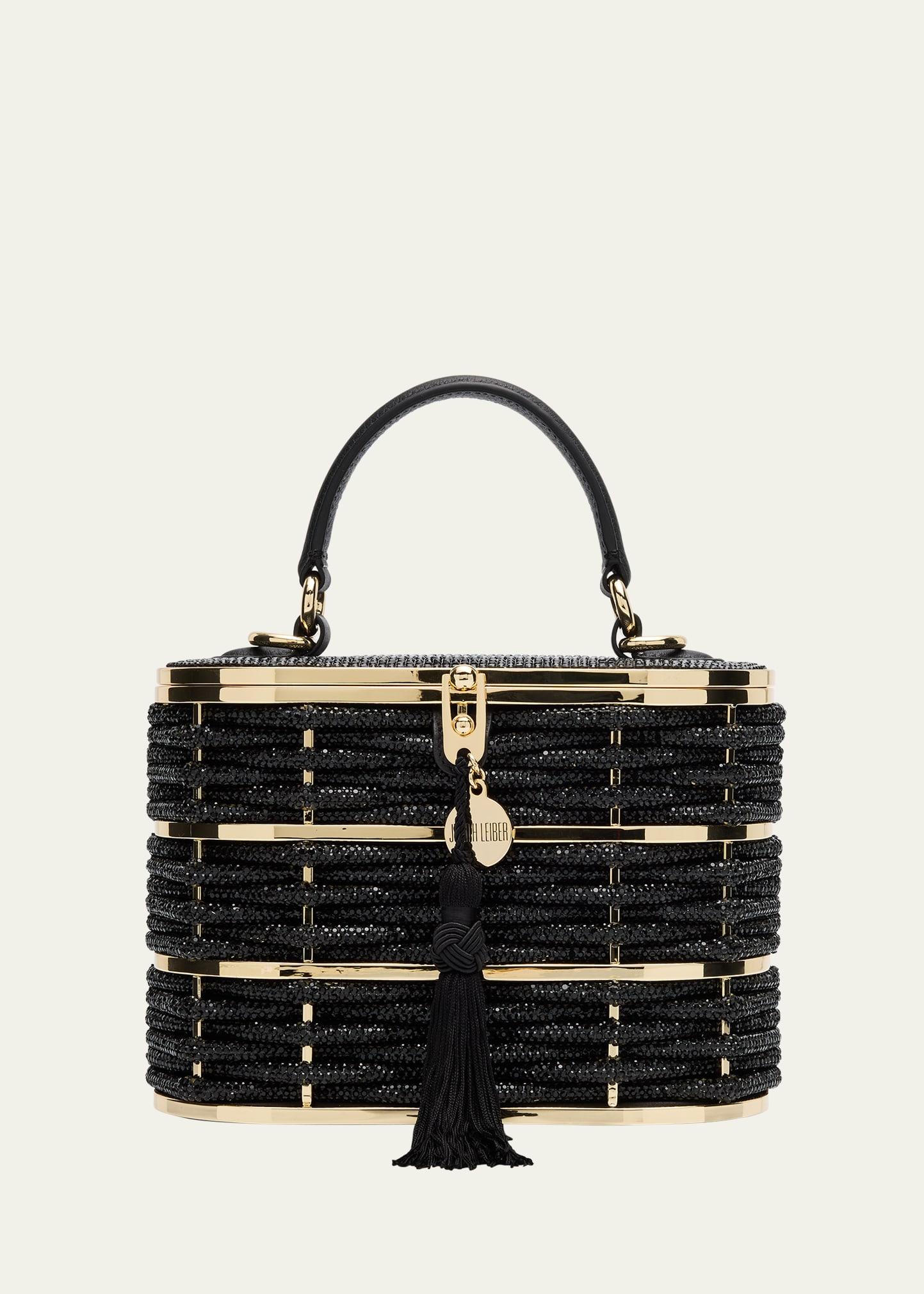 willow woven crystal basket top-handle bag