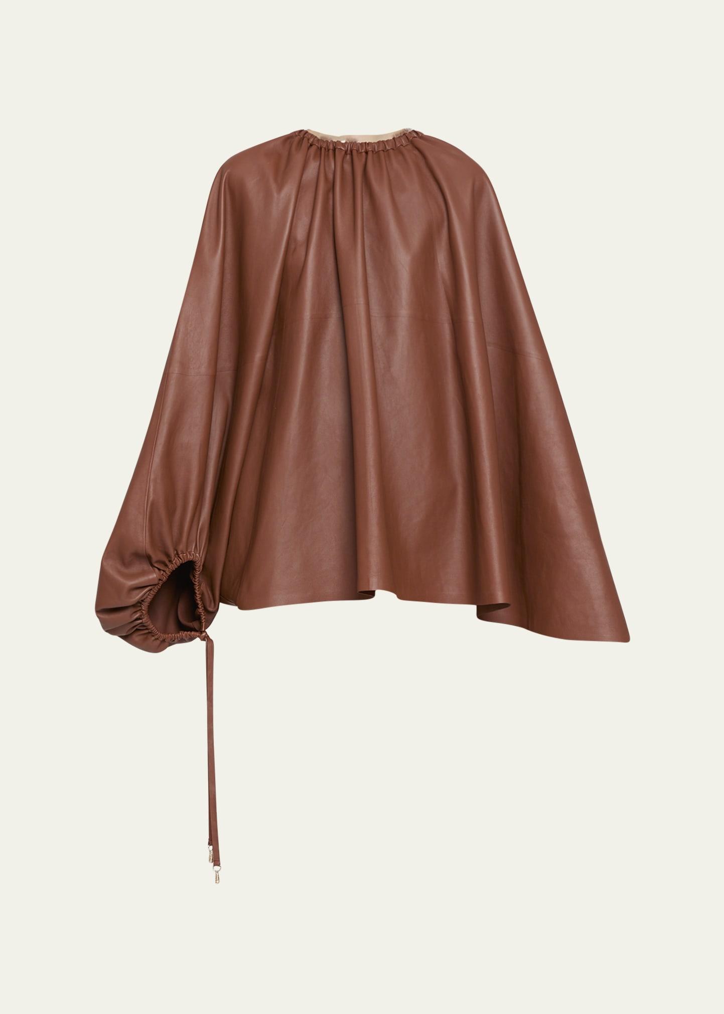 wilmer asymmetric leather cape top
