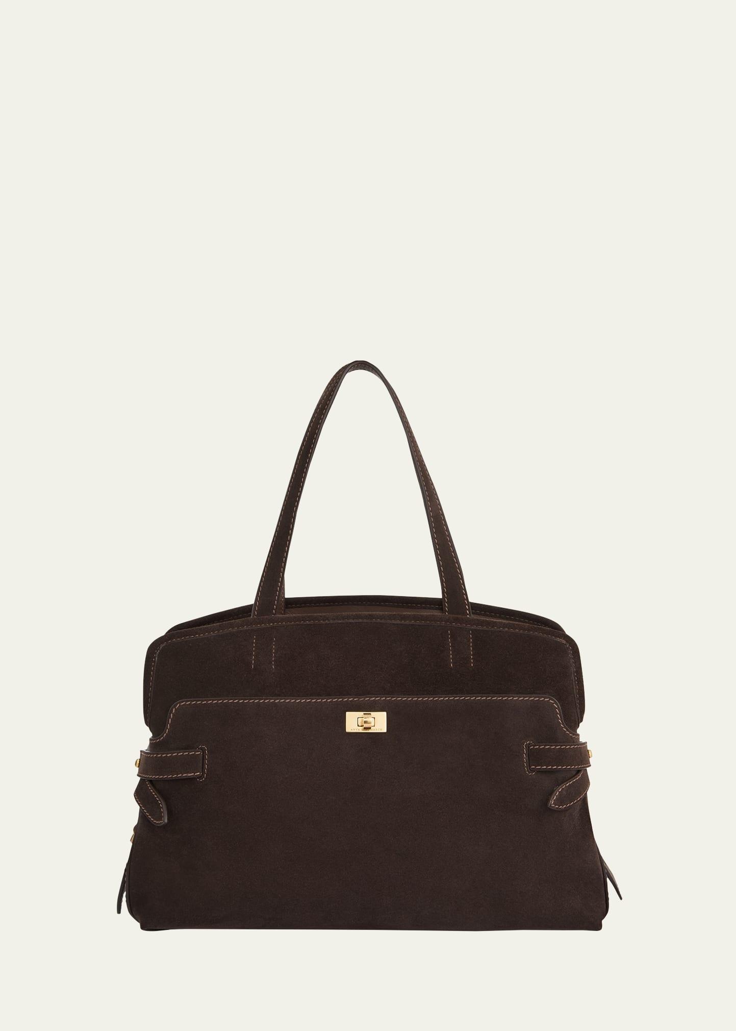 wilson zip suede top-handle bag