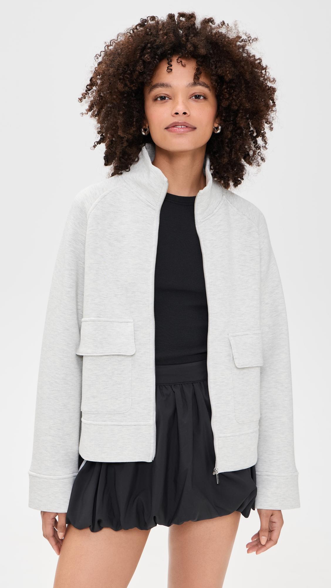 wind down patch pocket zip through sweatshirt