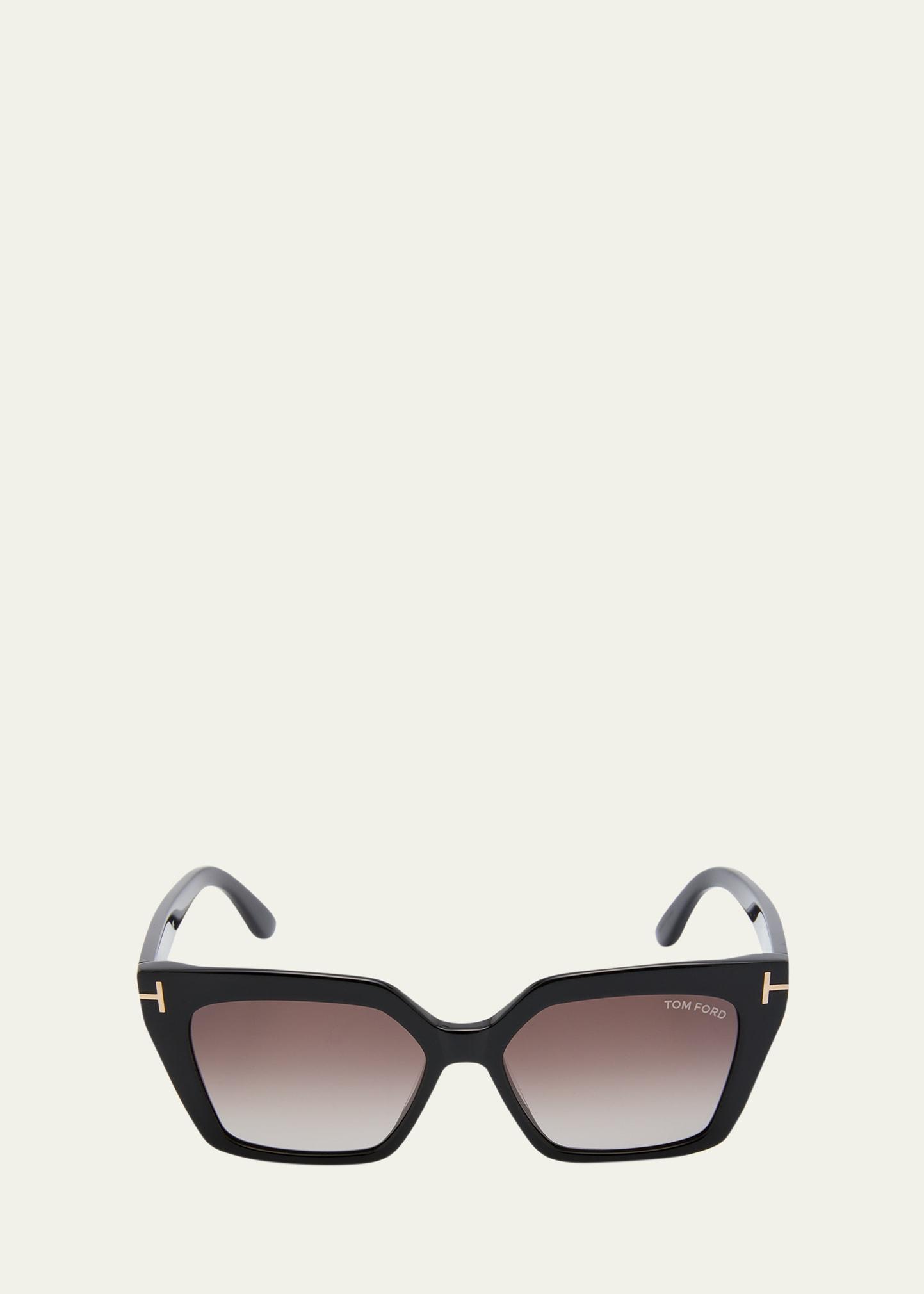 winona acetate t-logo cat-eye sunglasses