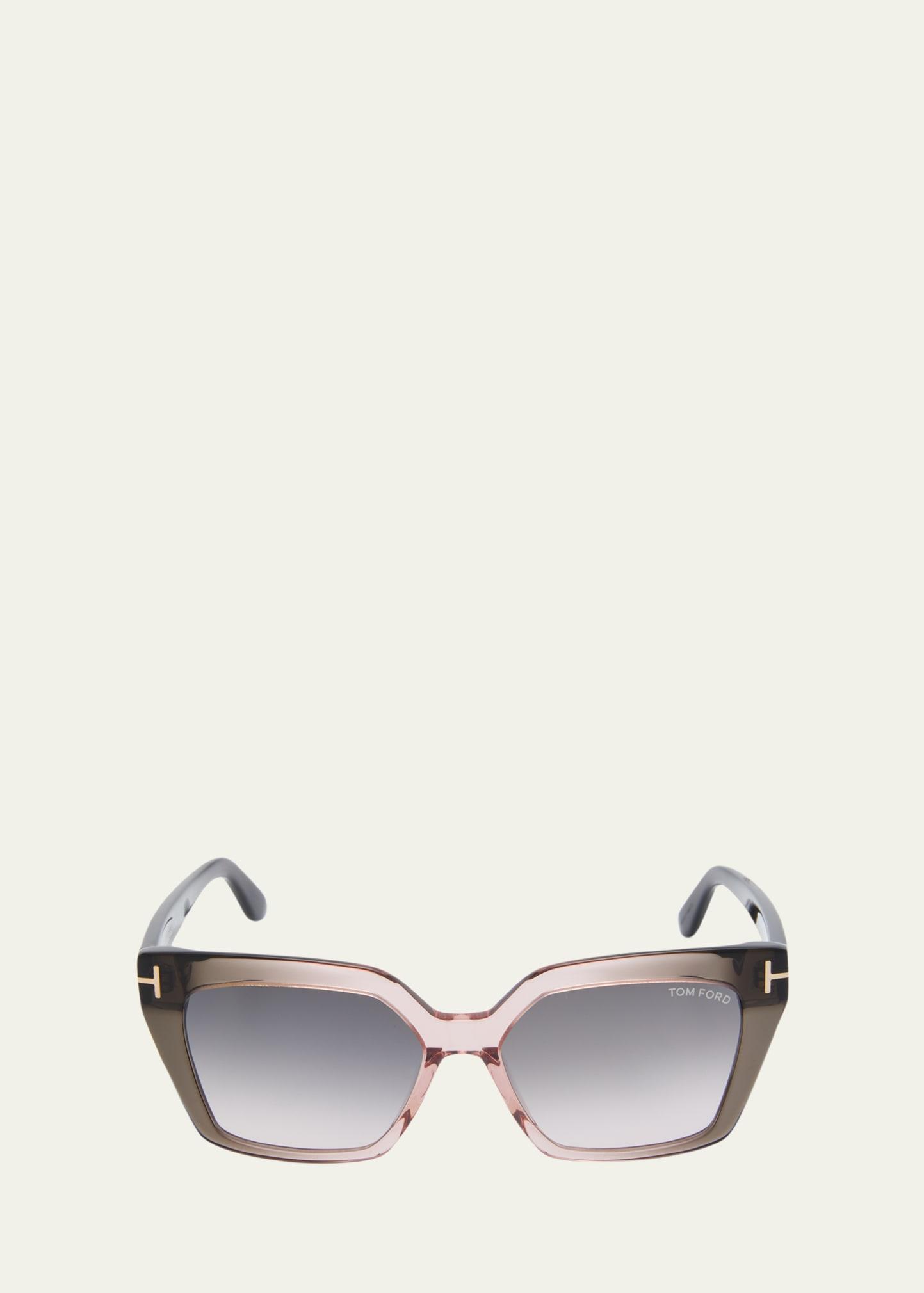 winona transparent two-tone acetate cat-eye sunglasses