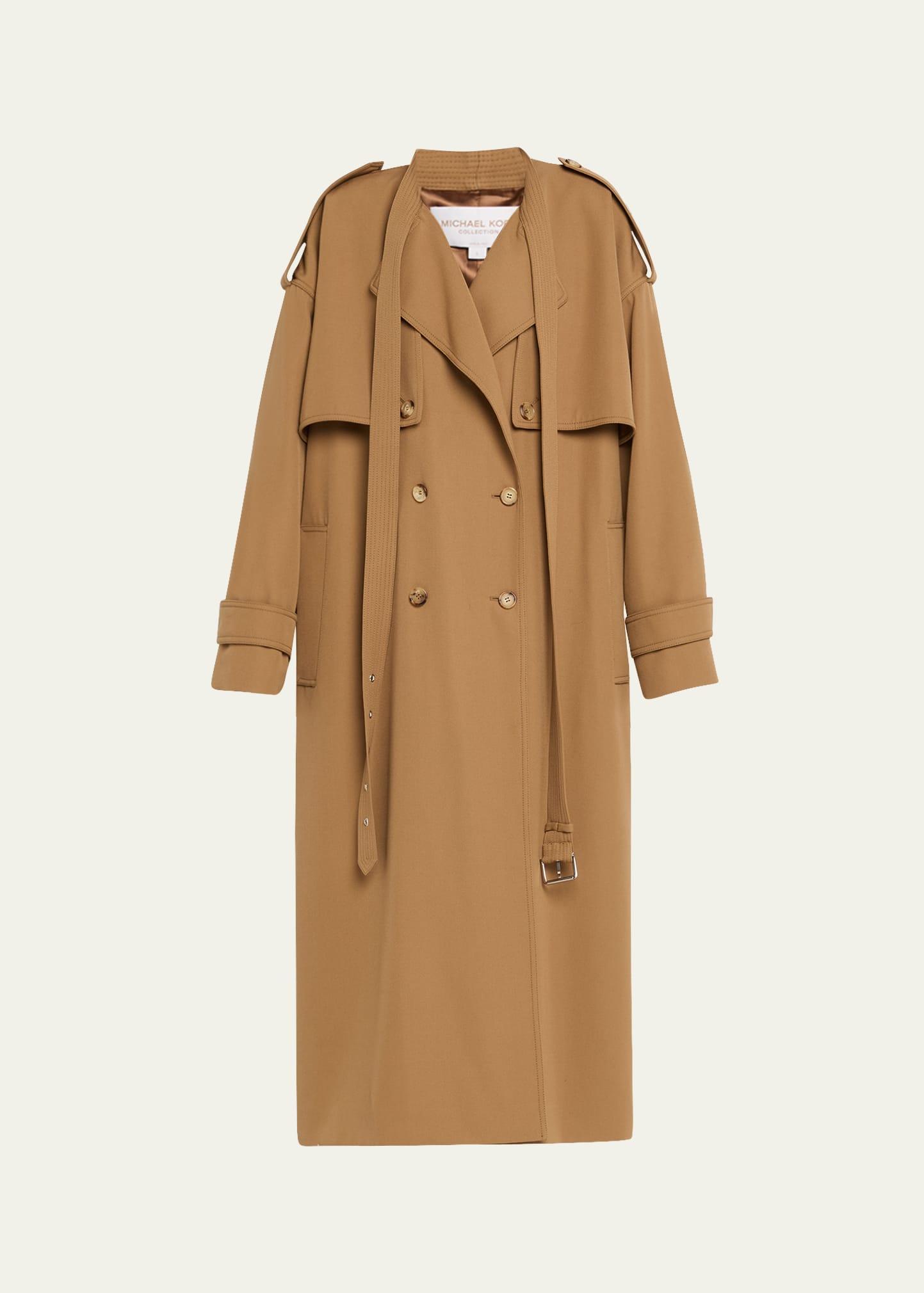 wogab belt-neck double-breasted trench coat