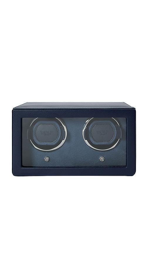 wolf cub double watch winder with cover in navy.