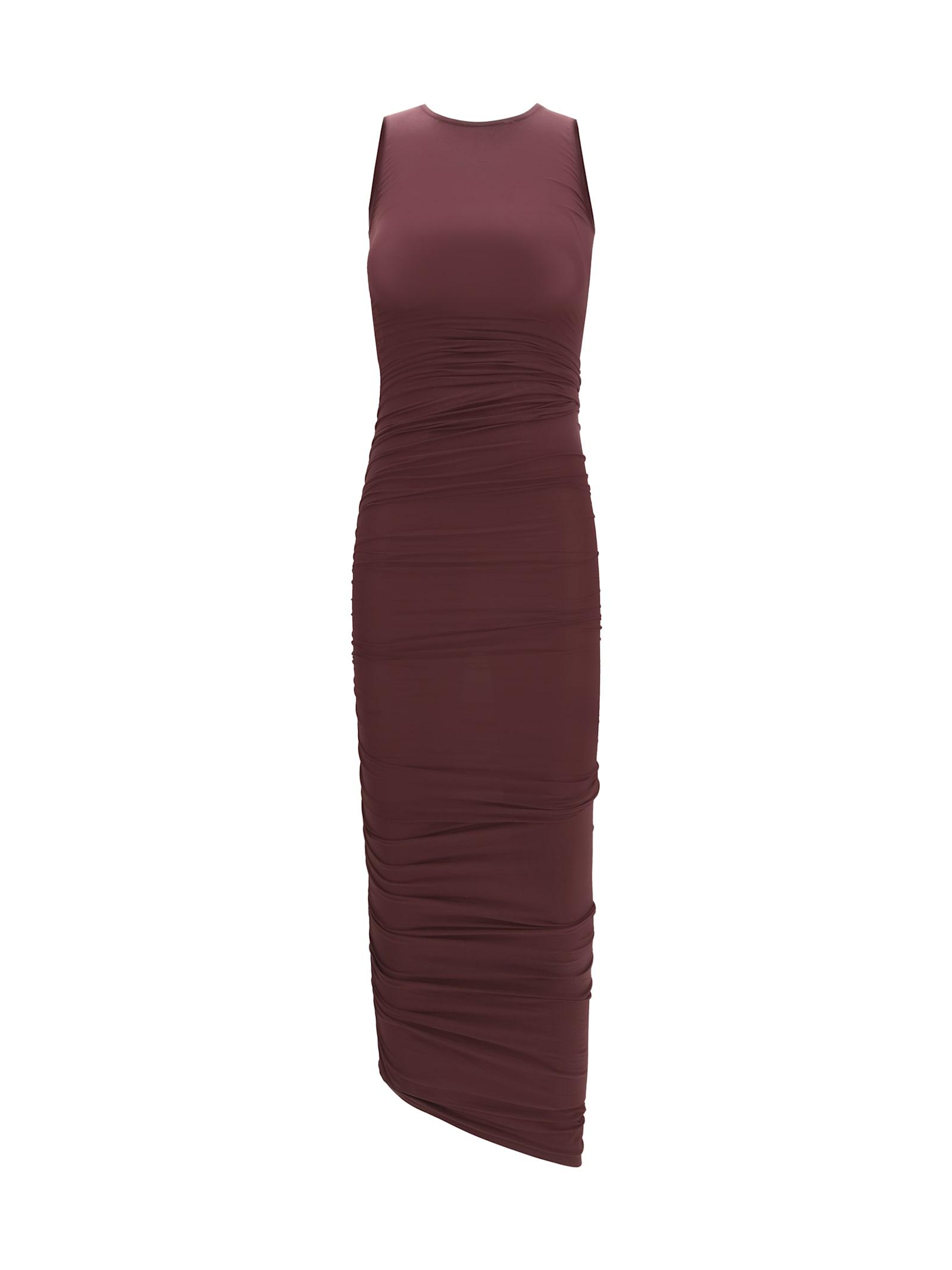 wolford asymmetric semi-sheer midi dress