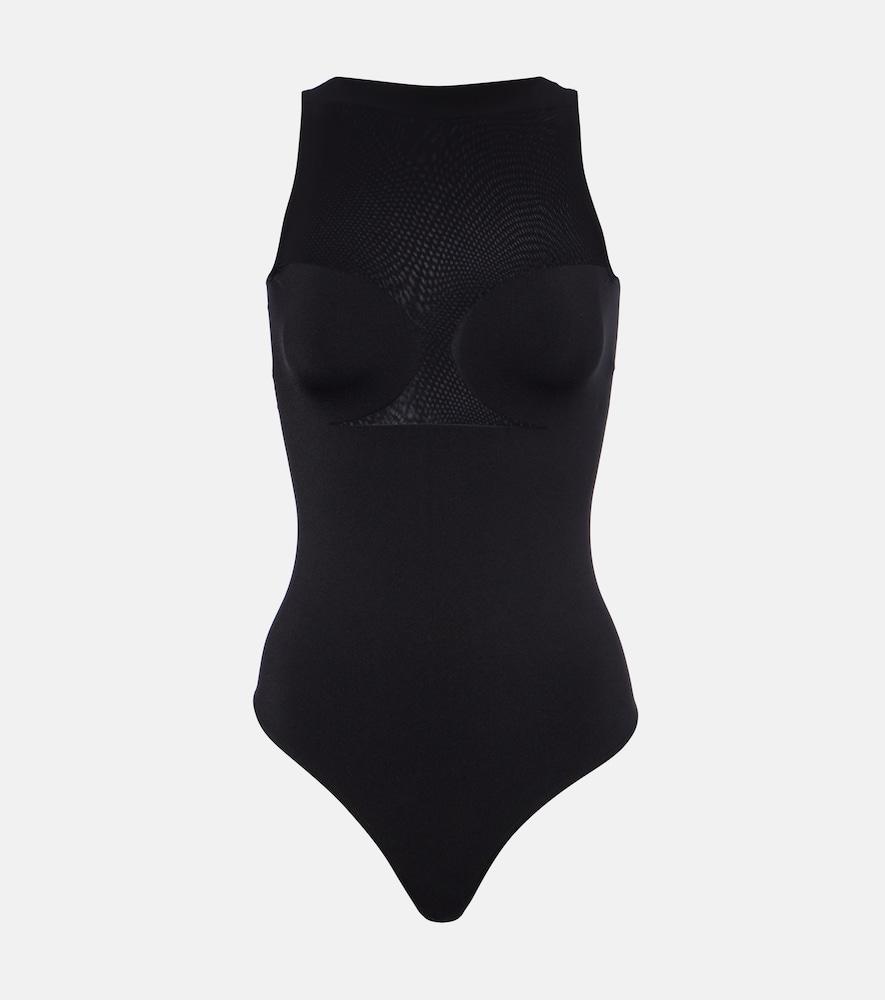 wolford bustier string paneled bodysuit
