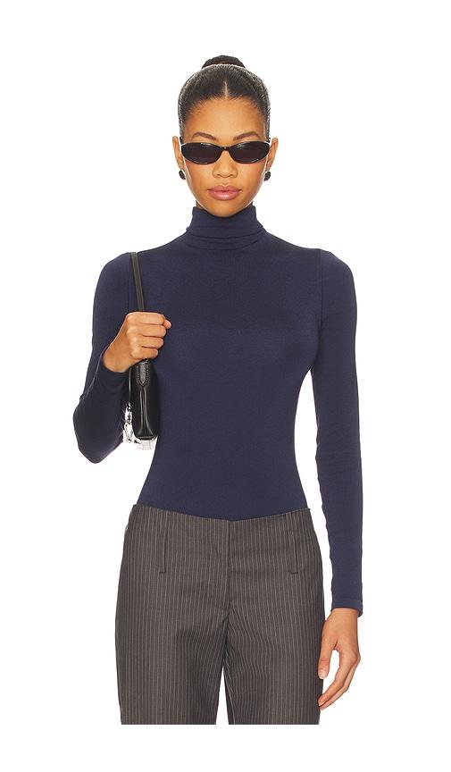 wolford colorado bodysuit in navy.